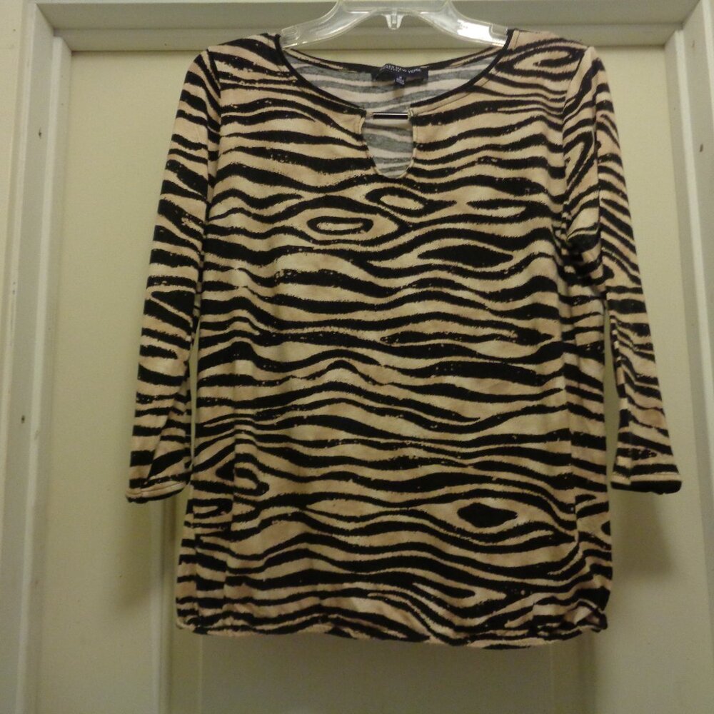 ZEBRA ANIMAL BROWN & BLACK TOP BY JONES OF NEW YORK M